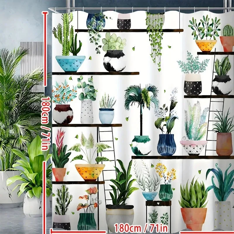 Warm Welcome Decor Bohemian Flower Shower Curtain Polyester