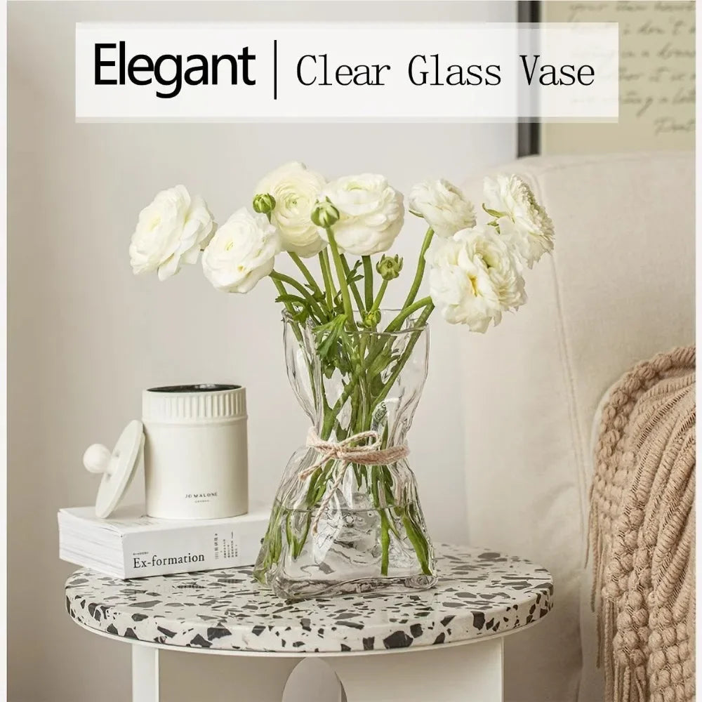 Warm Welcome Decor Irregular Glass Vase Modern Art Deco