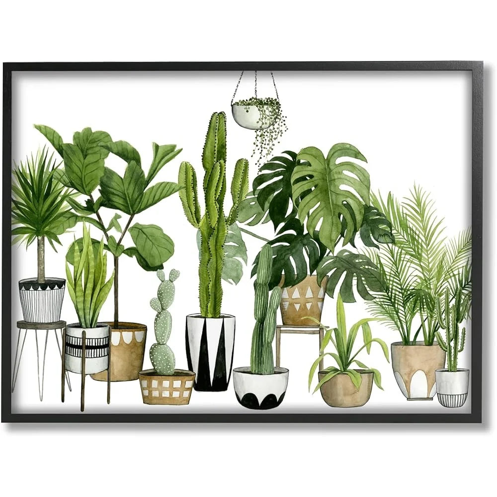 DUTRIEUX Boho Cacti Succulents Watercolor Framed Art Print
