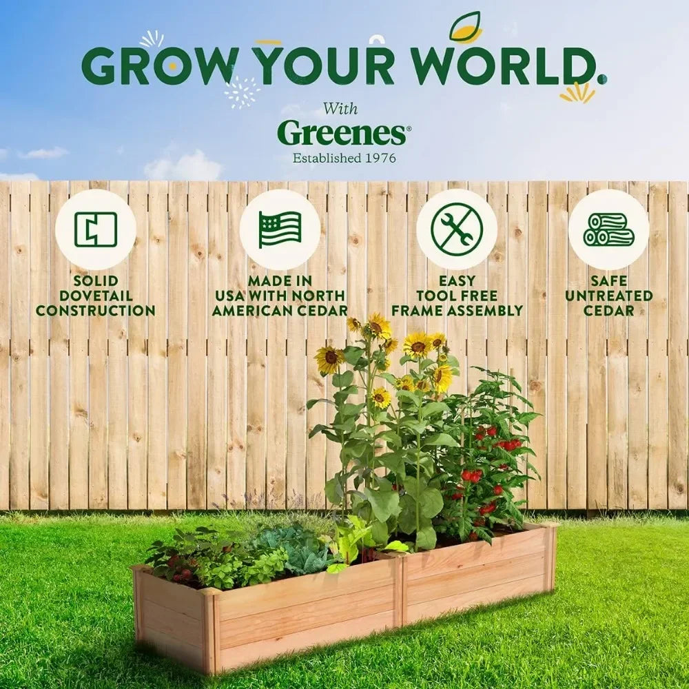 Premium Cedar Raised Garden Bed Made in USA Durable