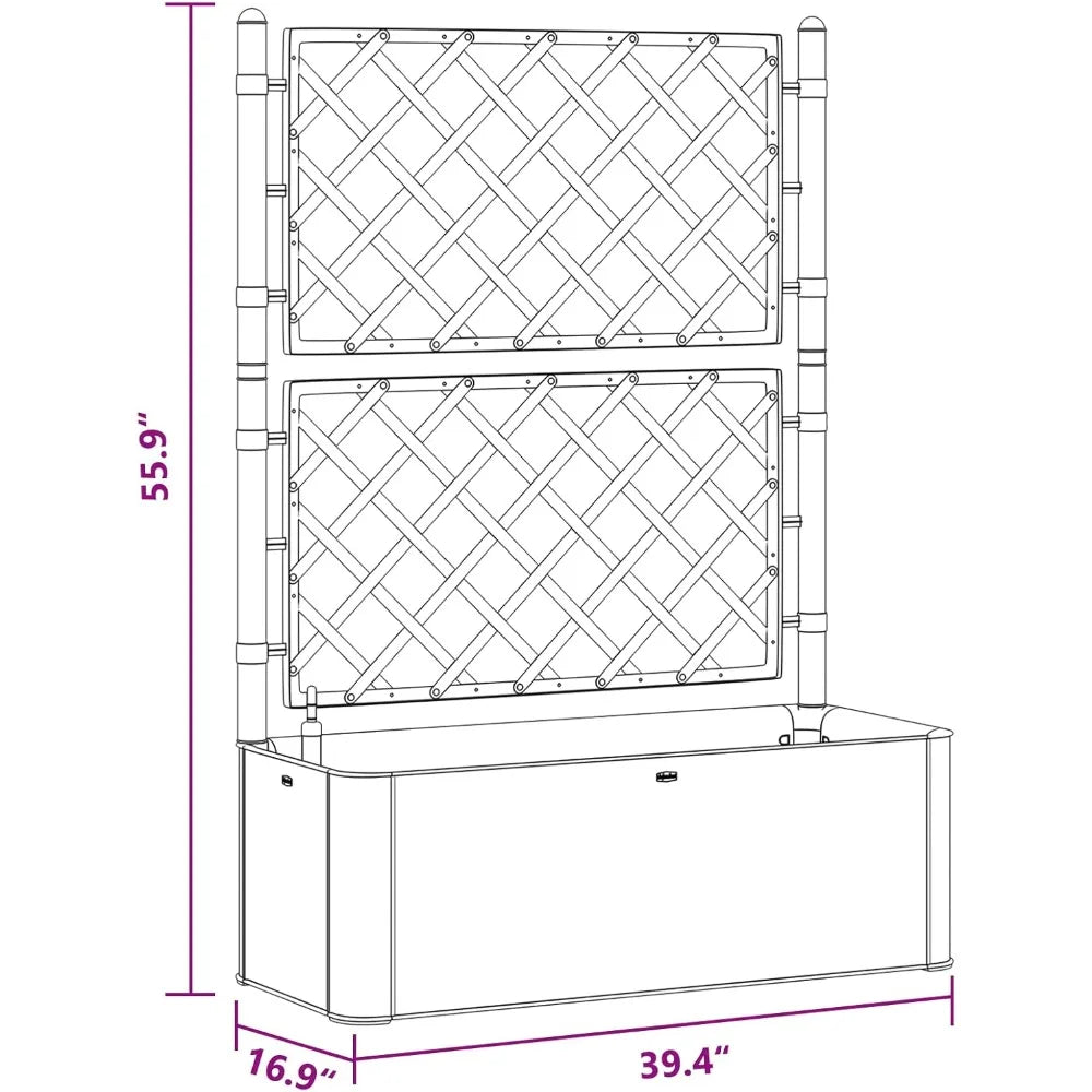 JIAOYING Garden Raised Bed Trellis Self Watering Planter
