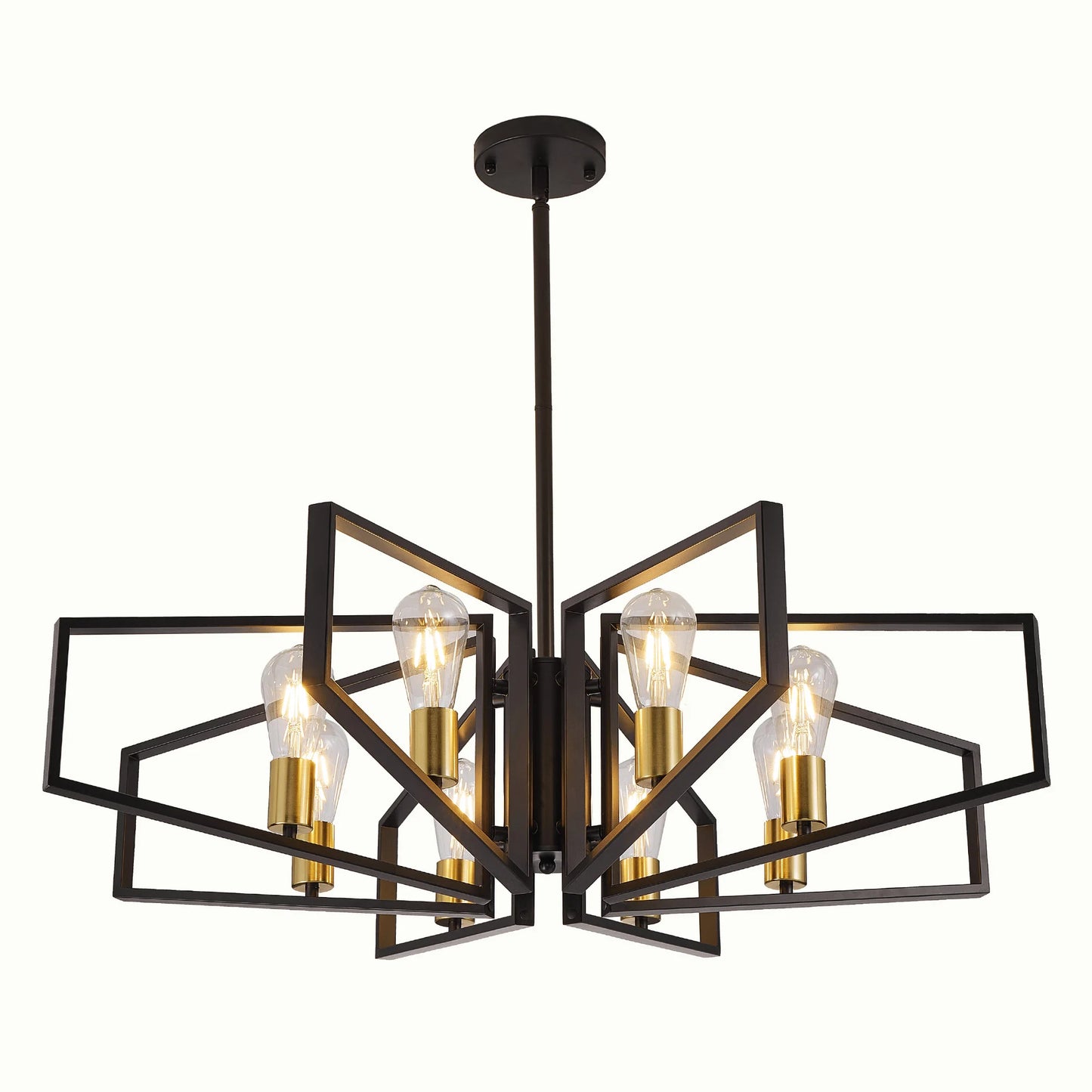 Geometric Eight Light Chandelier With Adjustable Height