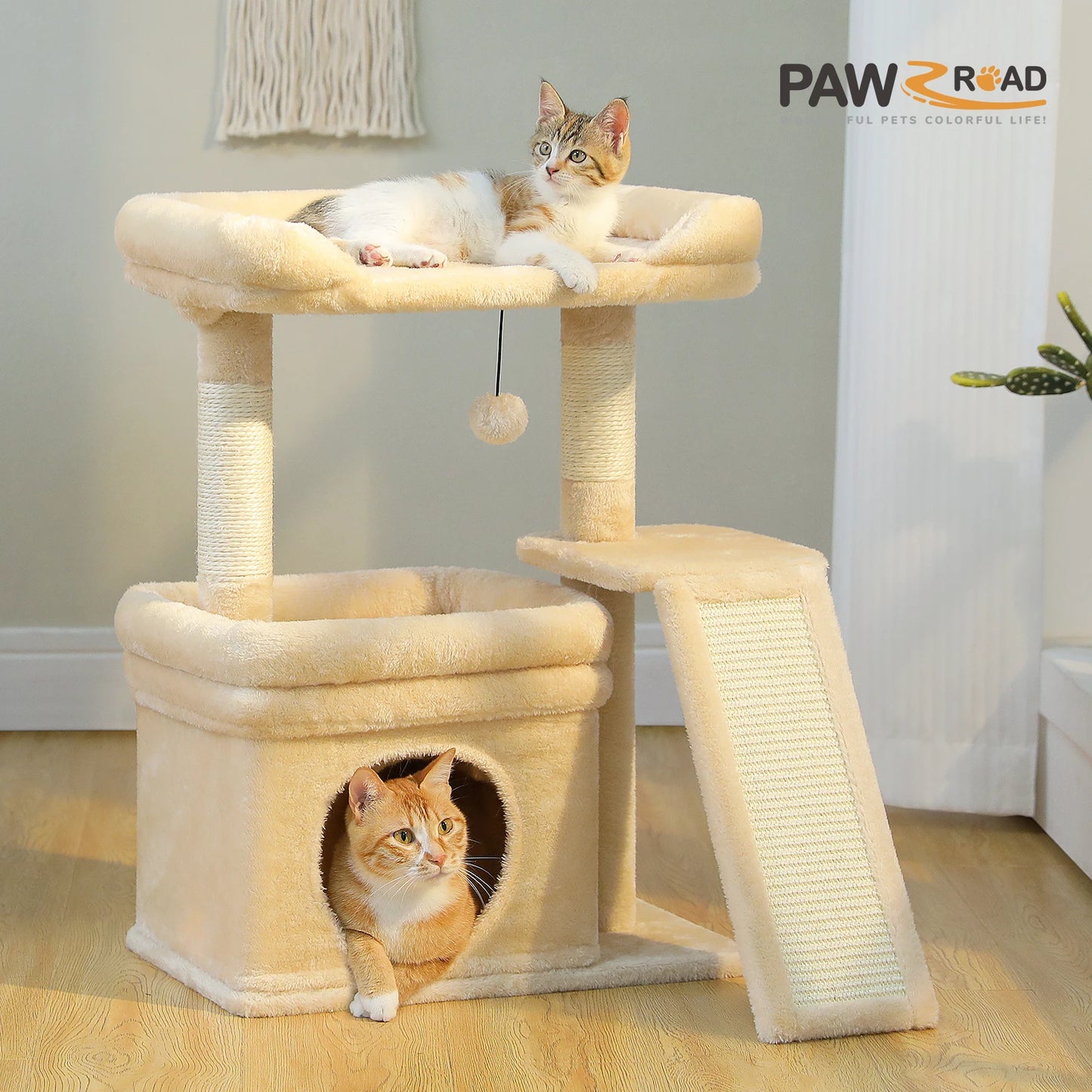 PAWZ Road Indoor Cat Tower With Scratching Posts And Pad