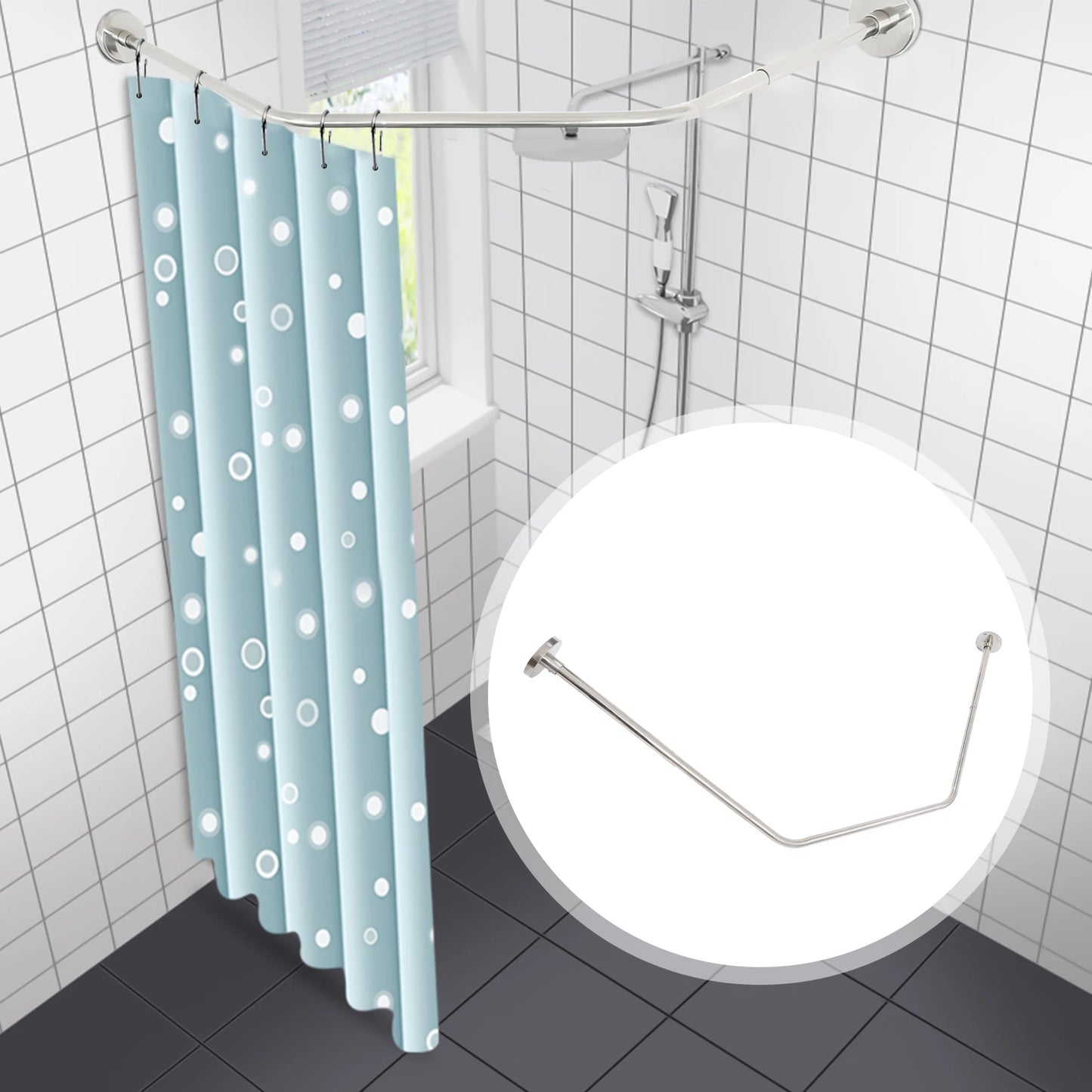 Shower Curtain Rack Wall-mounted 45-75CM Stretchable Curtain Rod Waterproof for Home Bathroom Hotel Fitting Room