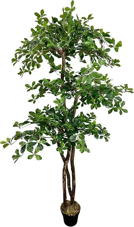 Cypress Alabaster Leaf Artificial Tree With Wood Trunks