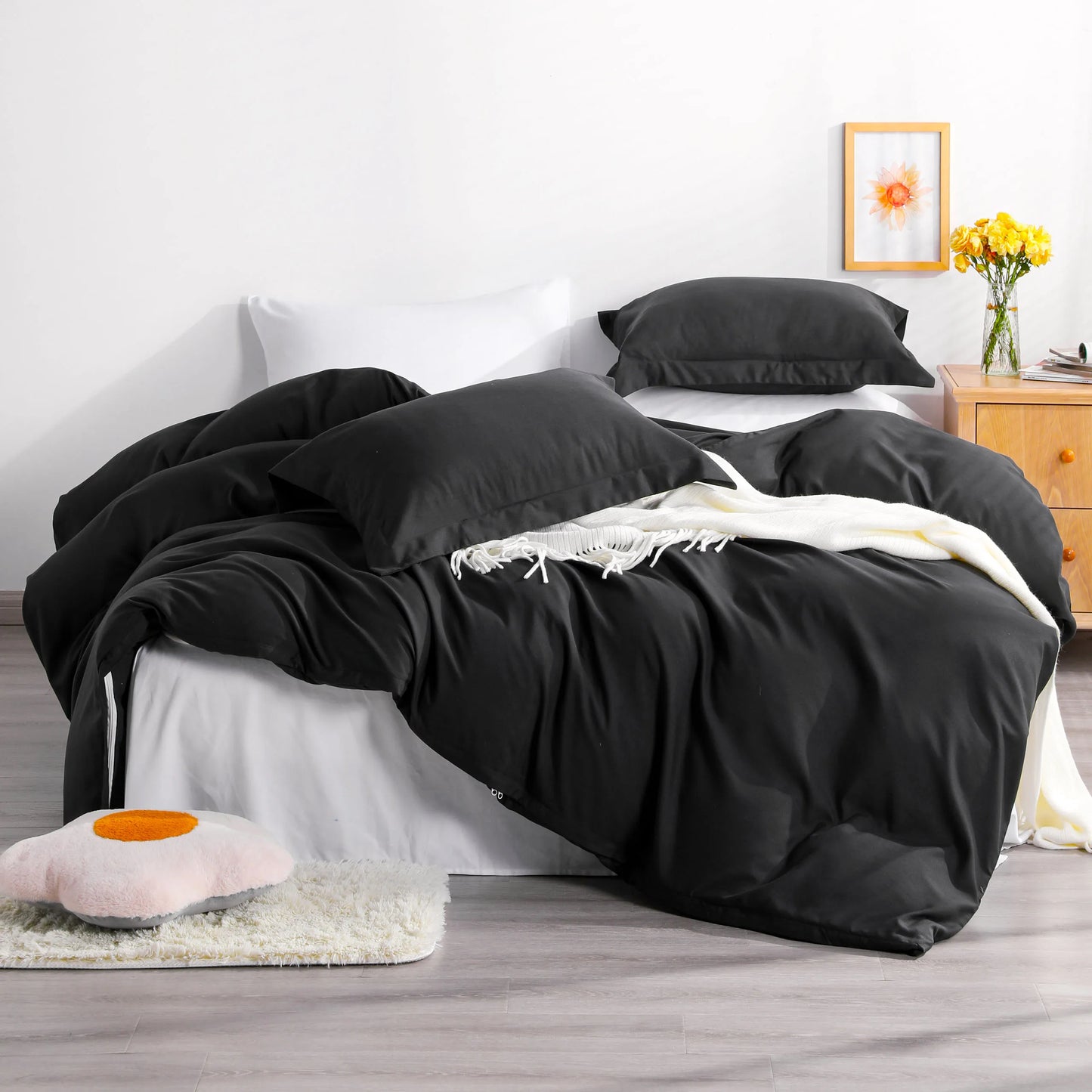 Ntbay 3-Piece Ultra Soft Microfiber Duvet Cover Set