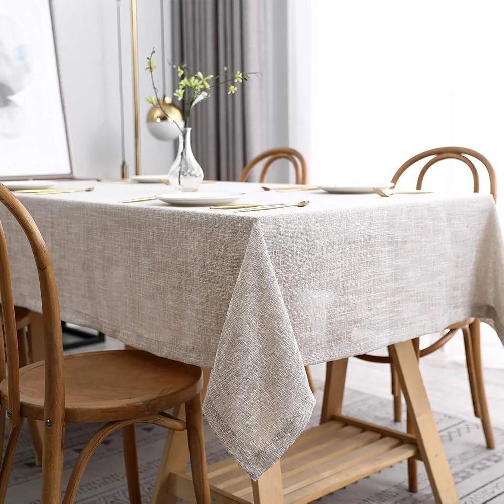Warm Welcome Decor Polyester Tablecloth Wrinkle Resistant