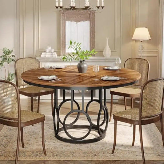 Little Tree Round Dining Table Wood Top With Metal Base