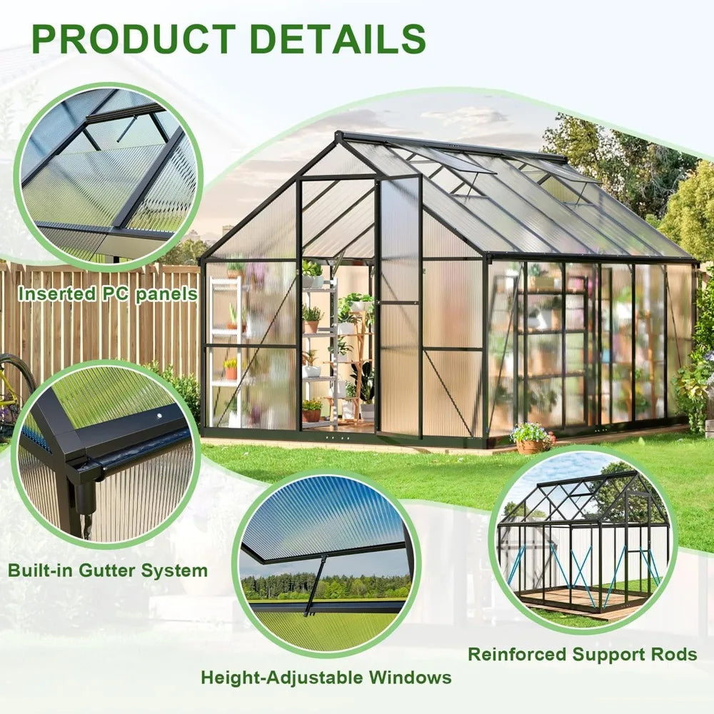 Cover Quick Assembly Aluminum Greenhouse Polycarbonate