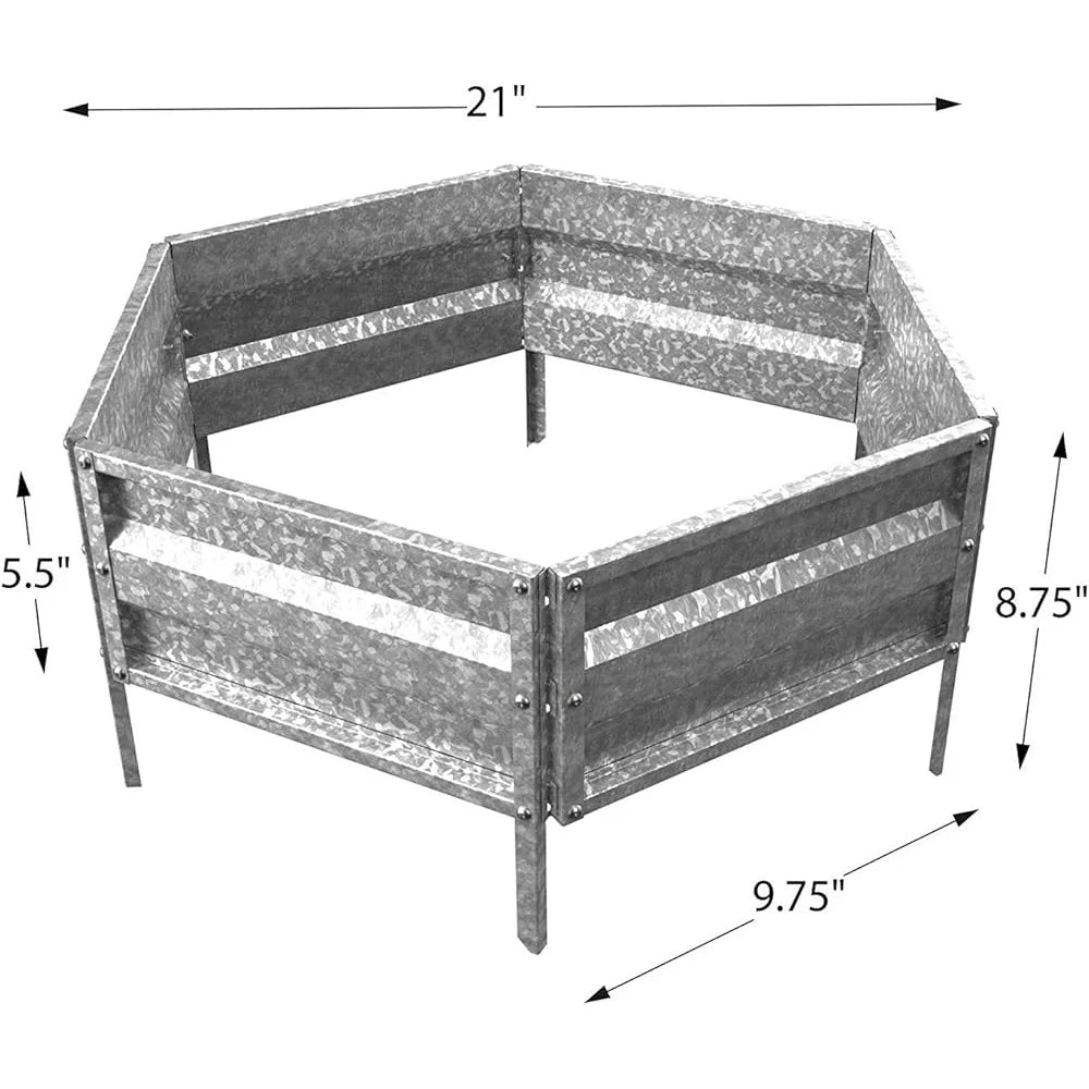 XMSJ Galvanized Raised Garden Bed Hexagonal Planter Box Kit