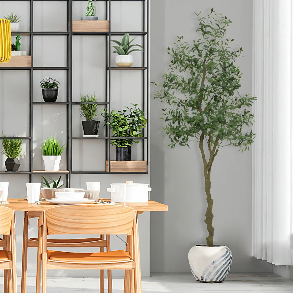 TWISTER CKCN Artificial Olive Tree Potted Floor Decor