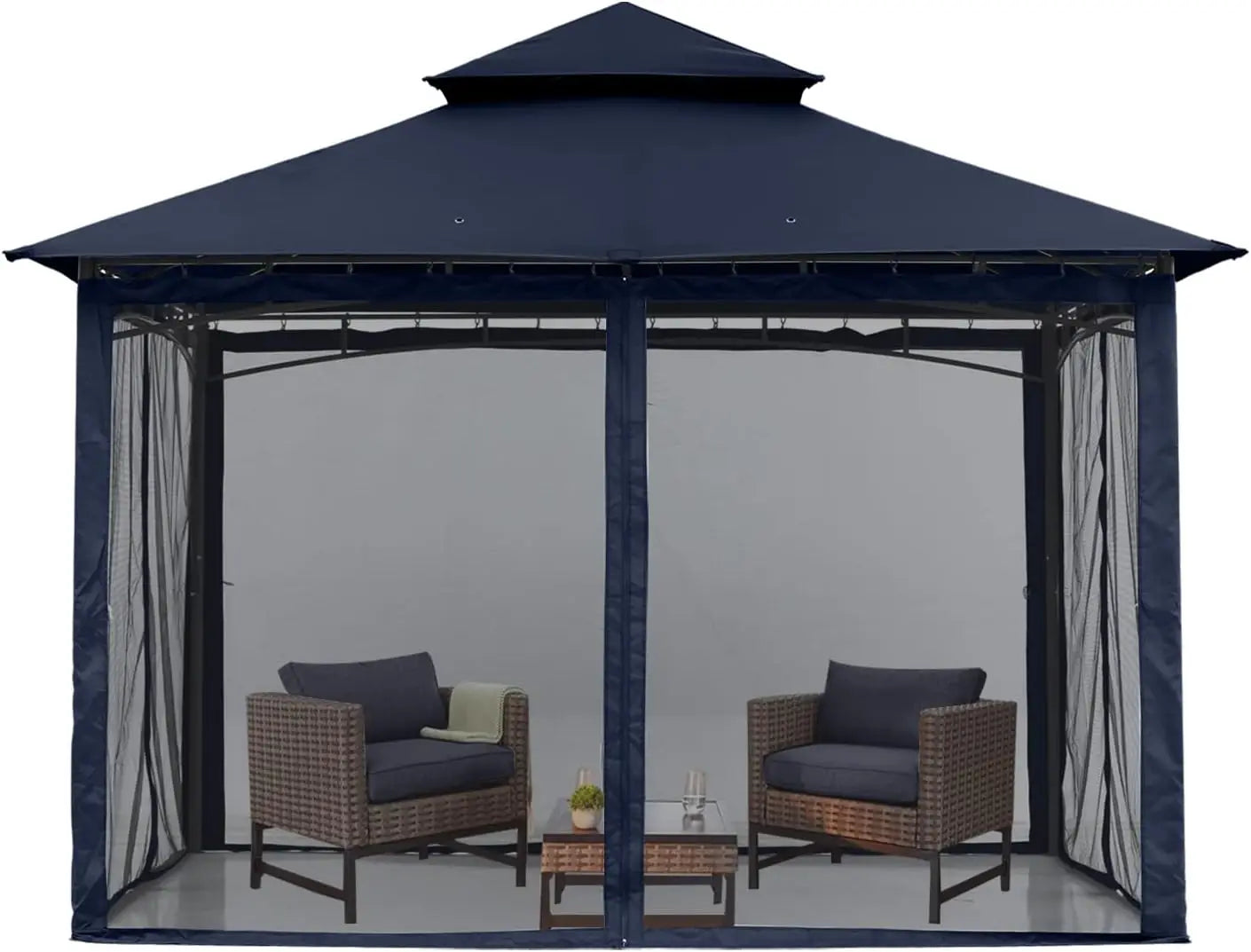 Feature Garden Gazebo With Stable Steel Frame Netting