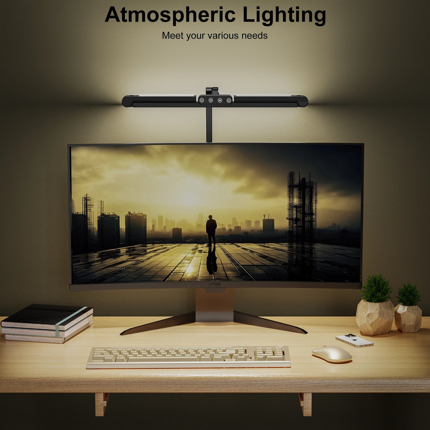 Warm Welcome Decor Led Desk Lamp With Clamp Auto Dimming