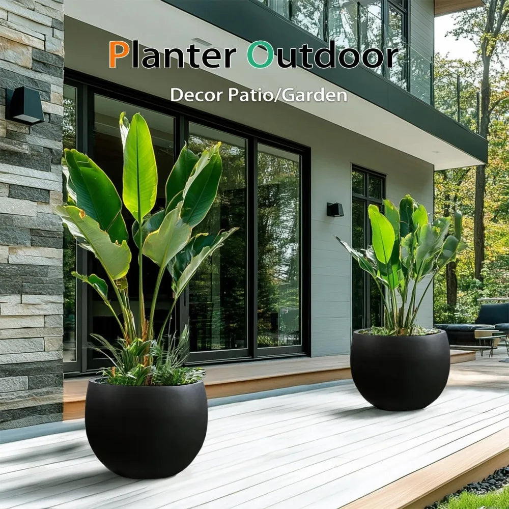 Concrete Ball Planter Outdoor Indoor Cement Plant Pot