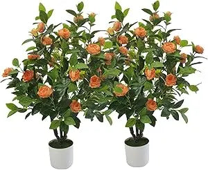 Color Camellia Artificial Tree Faux Floral Indoor Outdoor