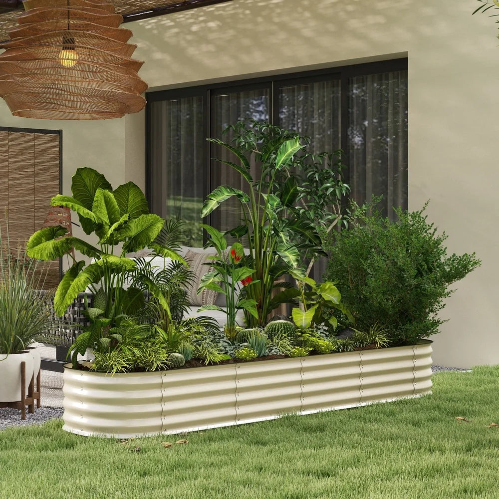 XMSJ Galvanized Raised Garden Bed Kit Modular Planter