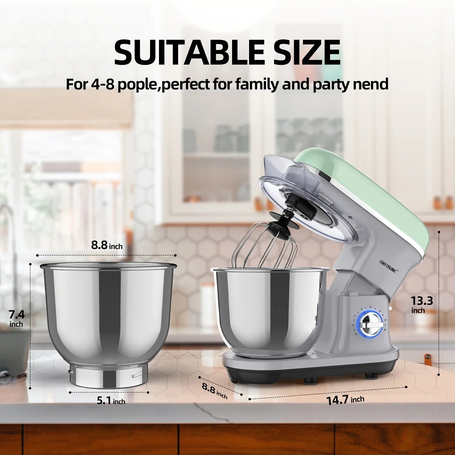 Warm Welcome Decor Cheftronic Stand Mixer Tilt Head 500W