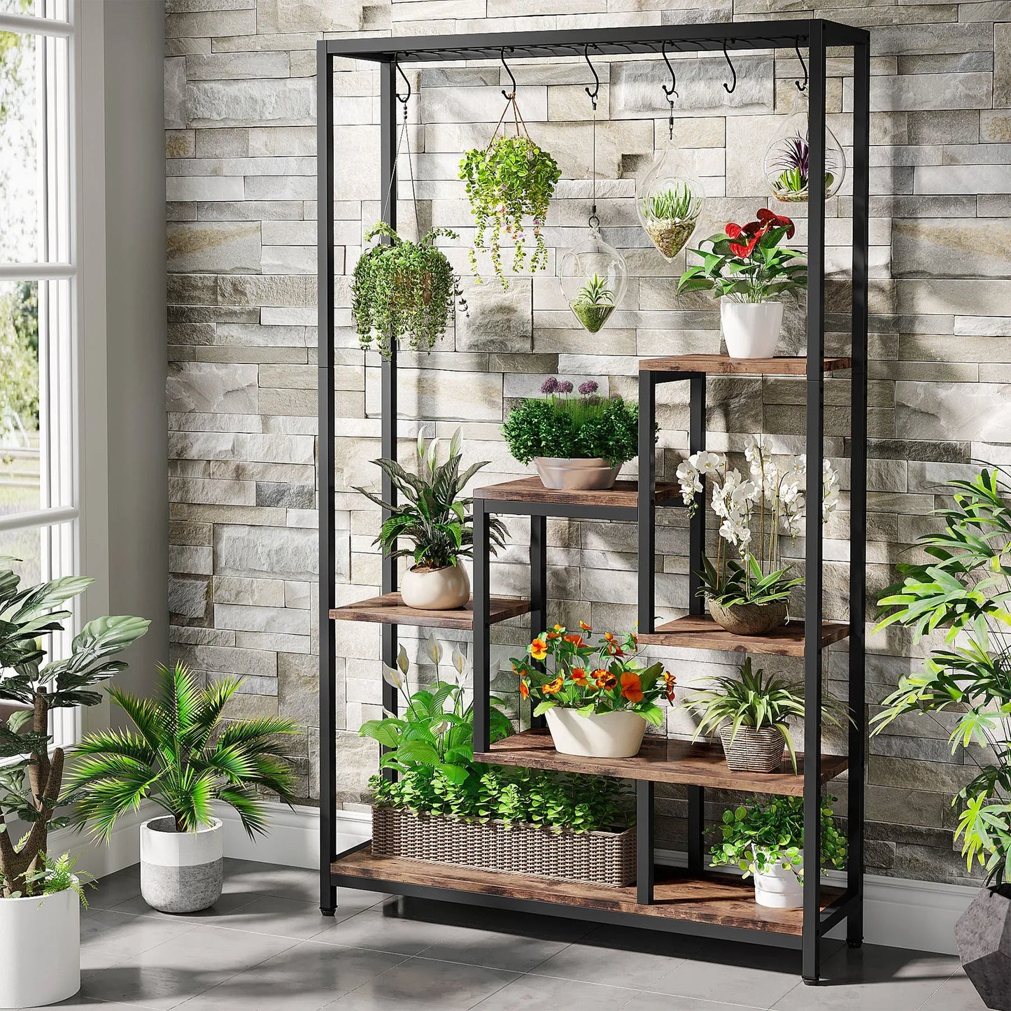 Tribesigns 5 Tier Indoor Plant Stand Metal Shelf Unit