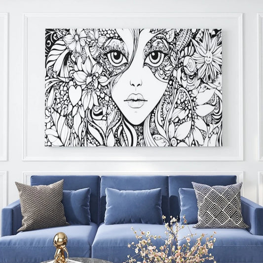Pine Wood Frame Canvas Art Birthday Gift