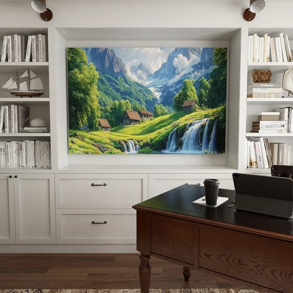 Pine Solid Wood Frame Canvas Wall Art