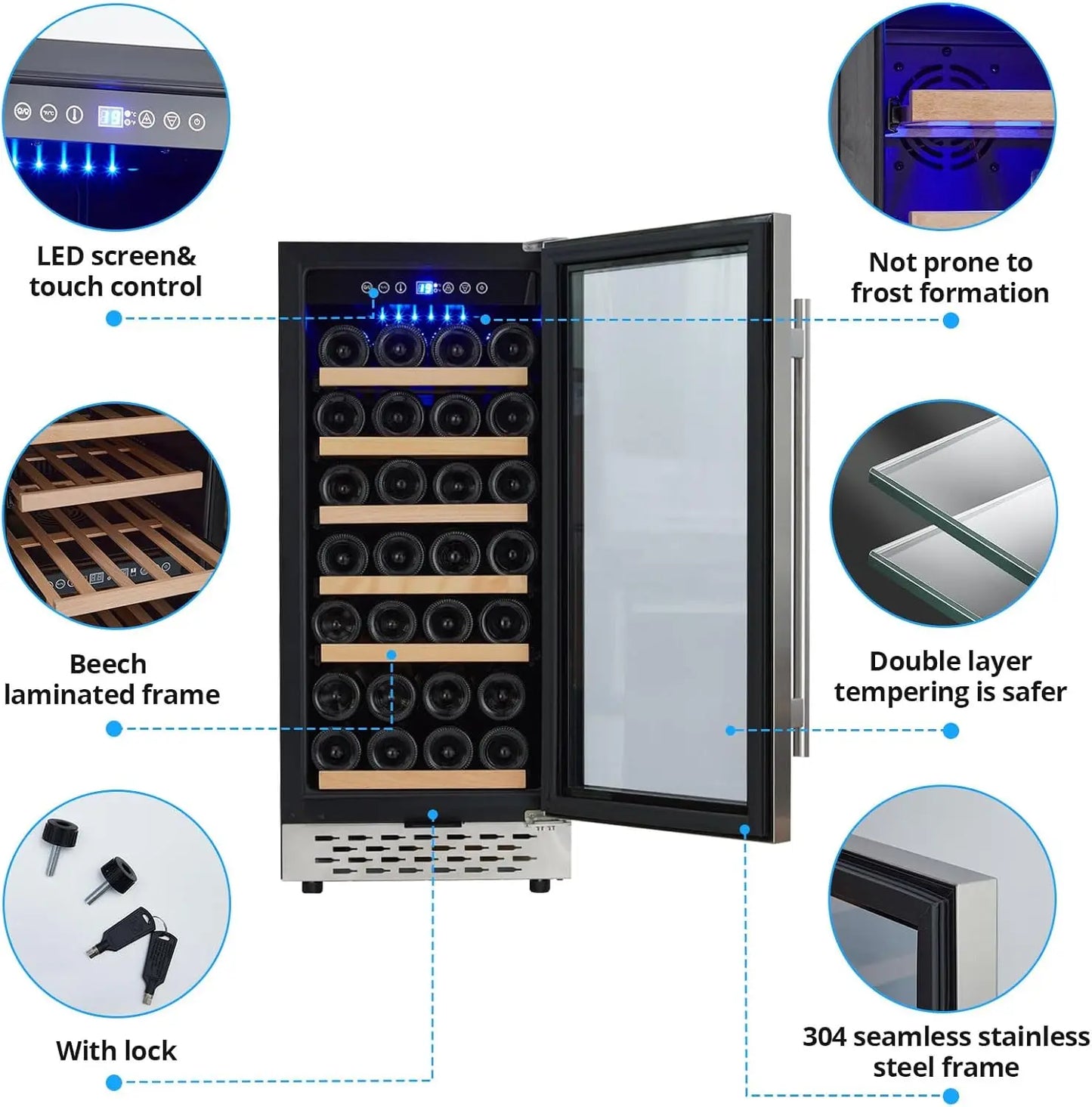 Warm Welcome Decor Wine Refrigerator Temp Control Led