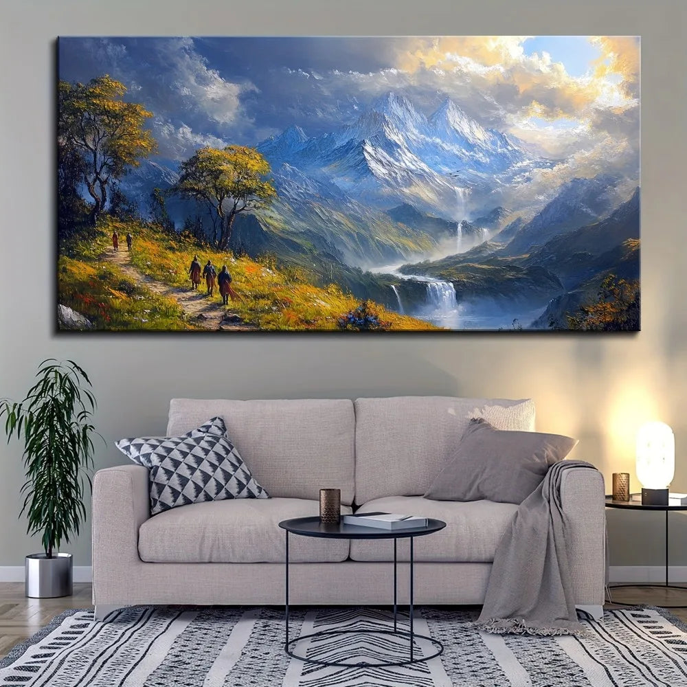 Hign Concerned Pinewood Frame Landscape Wall Art California