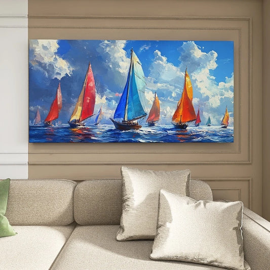 Pine Canvas Wall Art Frame Living Room