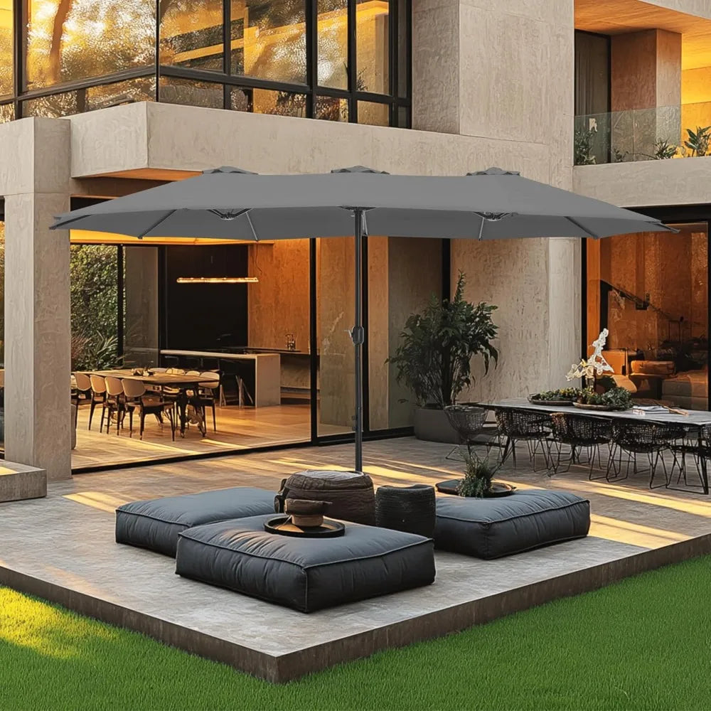 HUANZHUANG Double Sided Patio Umbrella With Base Included