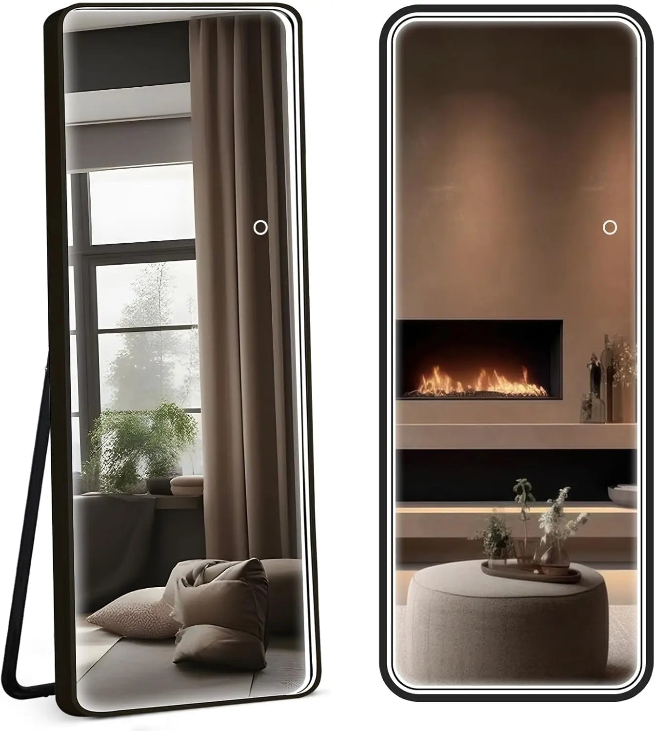 Hignconcerned LED Mirror With Stand And Dimmable Lights