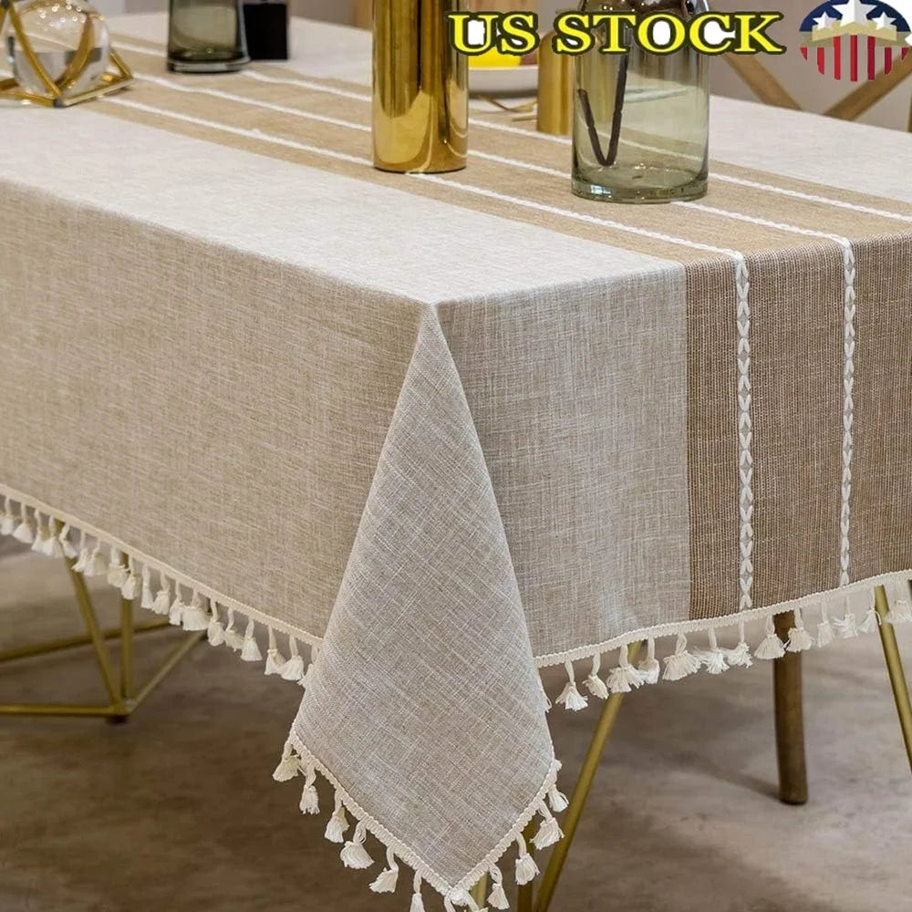 Warm Welcome Decor Waterproof Tablecloths Rectangular Linen