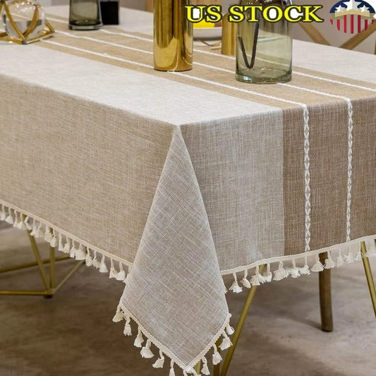 Warm Welcome Decor Waterproof Tablecloths Rectangular Linen