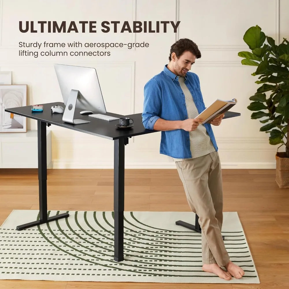 Warm Welcome Decor Height Adjustable L Shaped Standing Desk