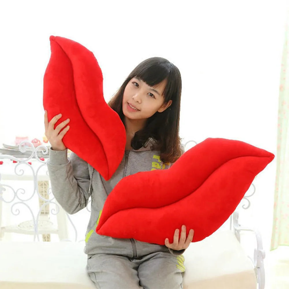 Guangdong Soft Lip Shaped Plush Throw Pillow Cushion For Girlfriend