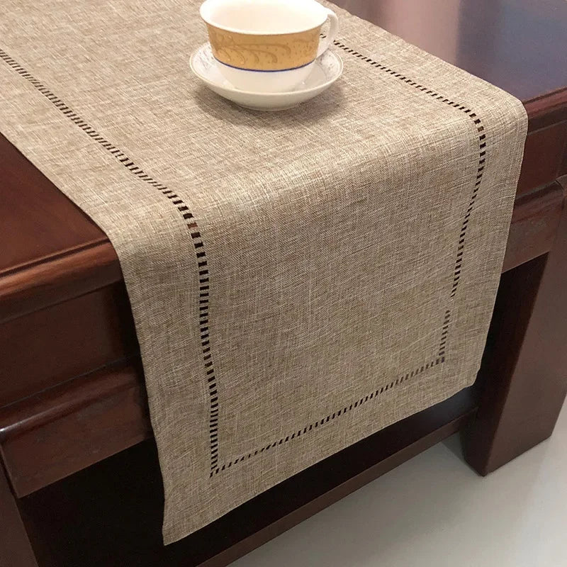 Warm Welcome Decor Linen Table Runner Polyester Cotton