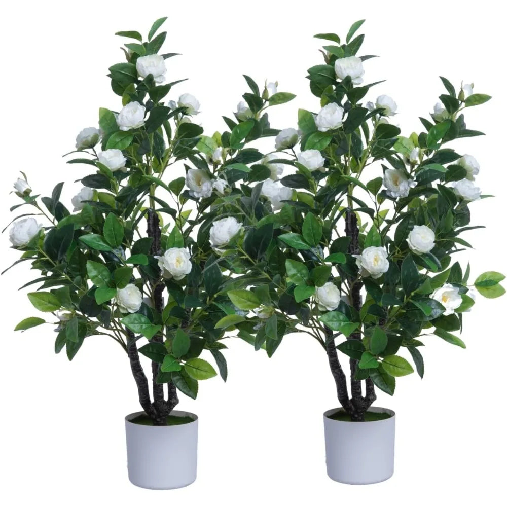 Color Camellia Artificial Tree Faux Floral Indoor Outdoor