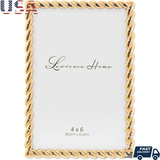 Dutrieux Rope Picture Frame Metal Glass Tabletop Wall Mount