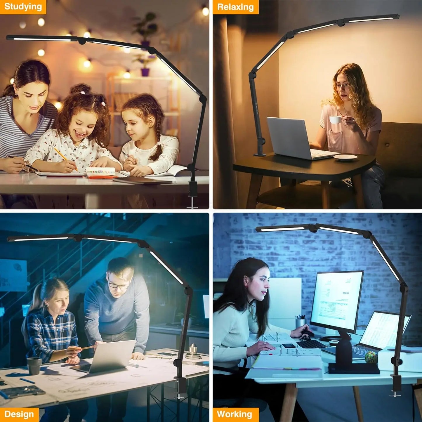 Aiopp LED Desk Lamp With Clip Multi Angle Flexible Office