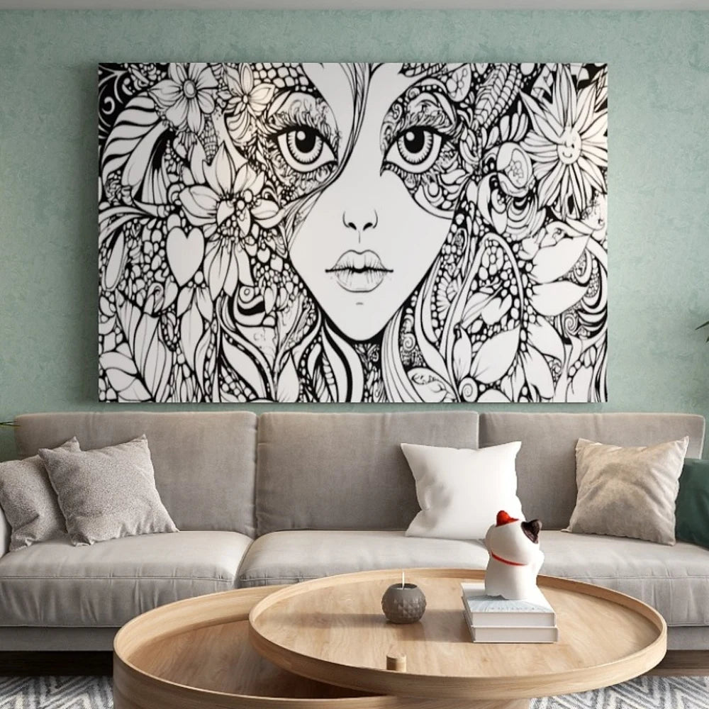 Pine Wood Frame Canvas Art Birthday Gift