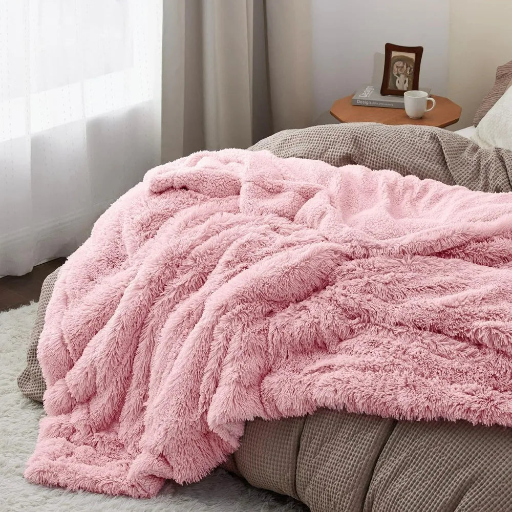 Sherpa Faux Fur Blanket Soft Plush Warm Minky Cozy Throw
