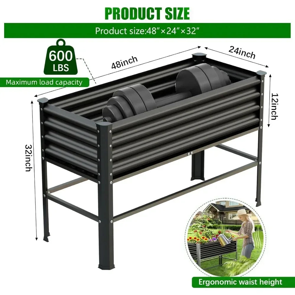 Origin Raised Garden Bed With Legs Galvanized Outdoor Box