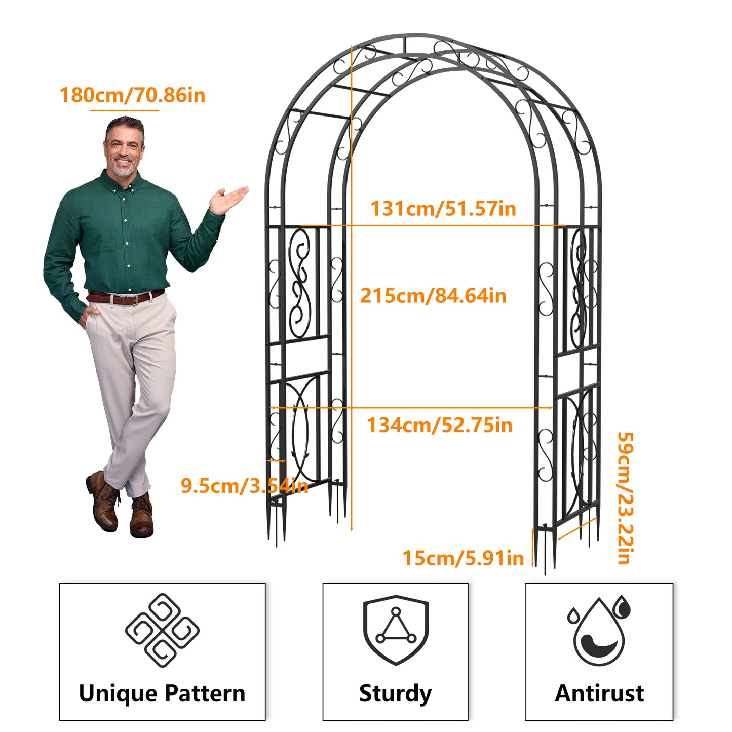 Feature Iron Garden Trellis Arch For Climbing Plants