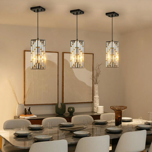 ARLGSITEC Modern Crystal Pendant Light Three Pack Set