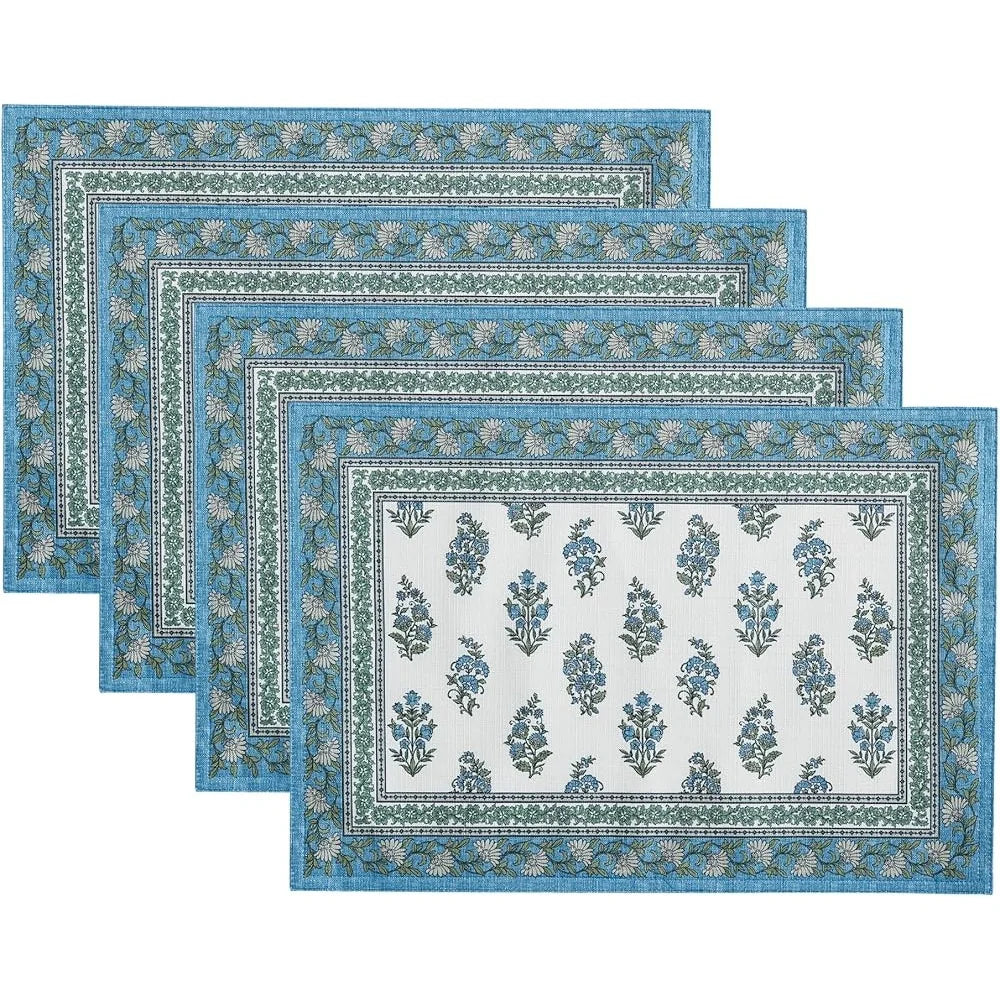 Warm Welcome Decor Coastal Paisley Placemats Indoor Outdoor
