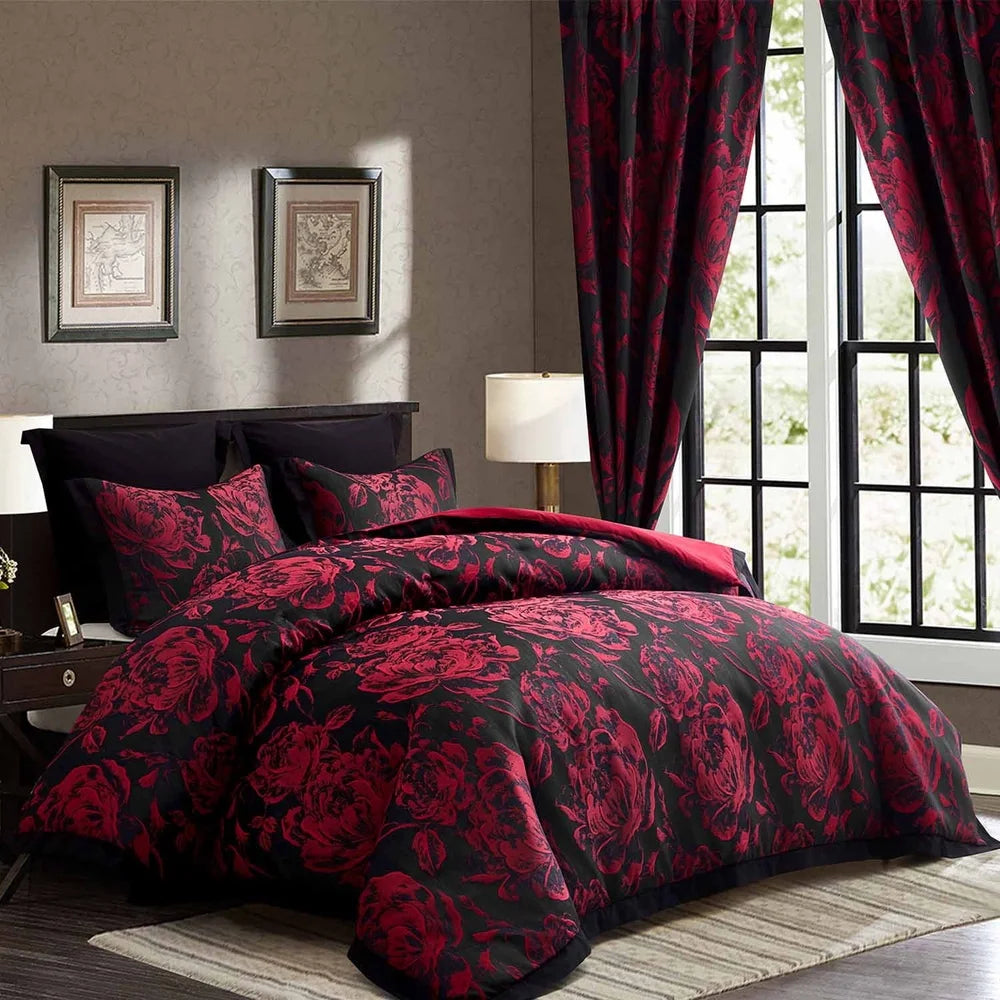 DUTRIEUX Jacquard Seersucker Floral Comforter Set Curtains