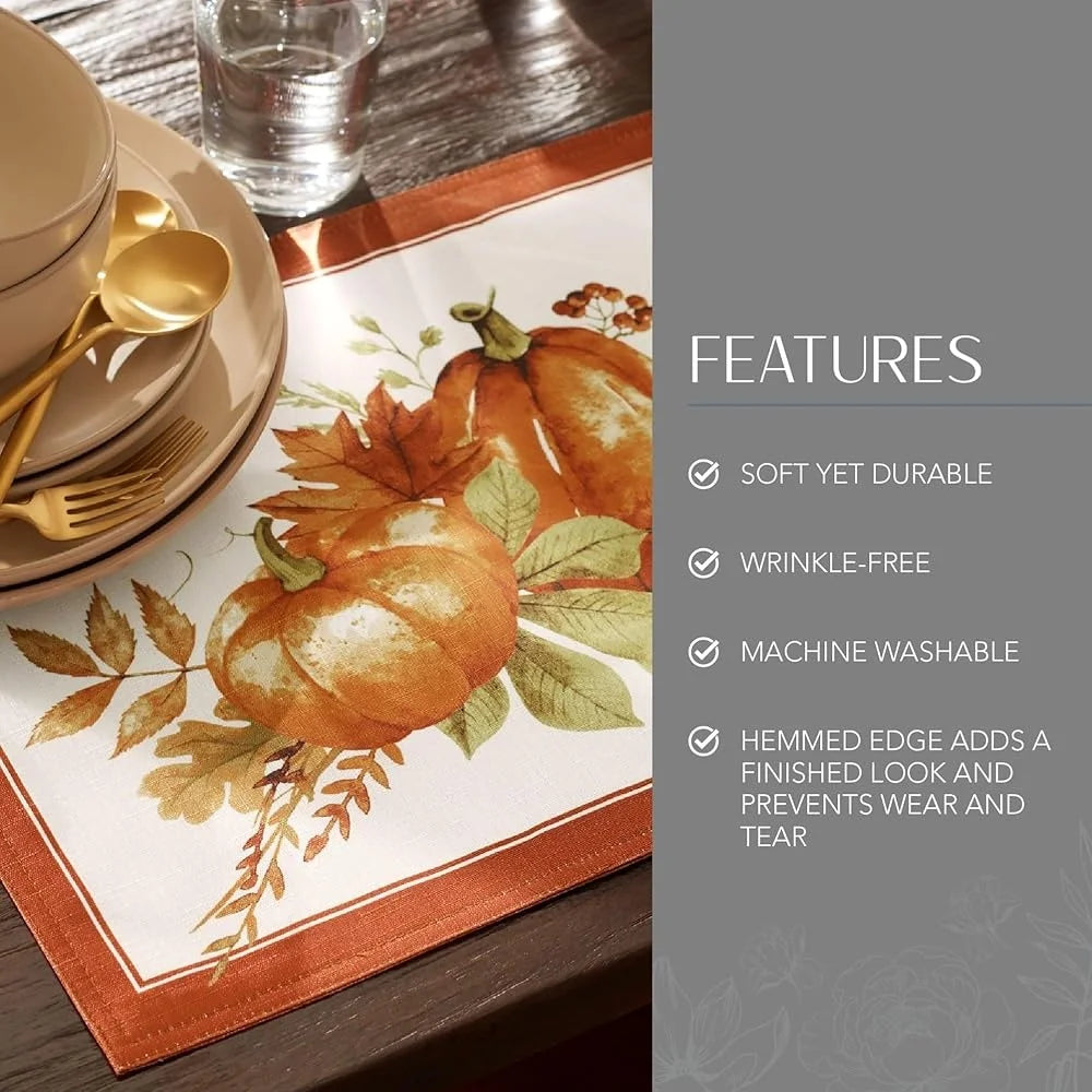 Warm Welcome Decor Autumn Pumpkin Grove Placemats Set of 4