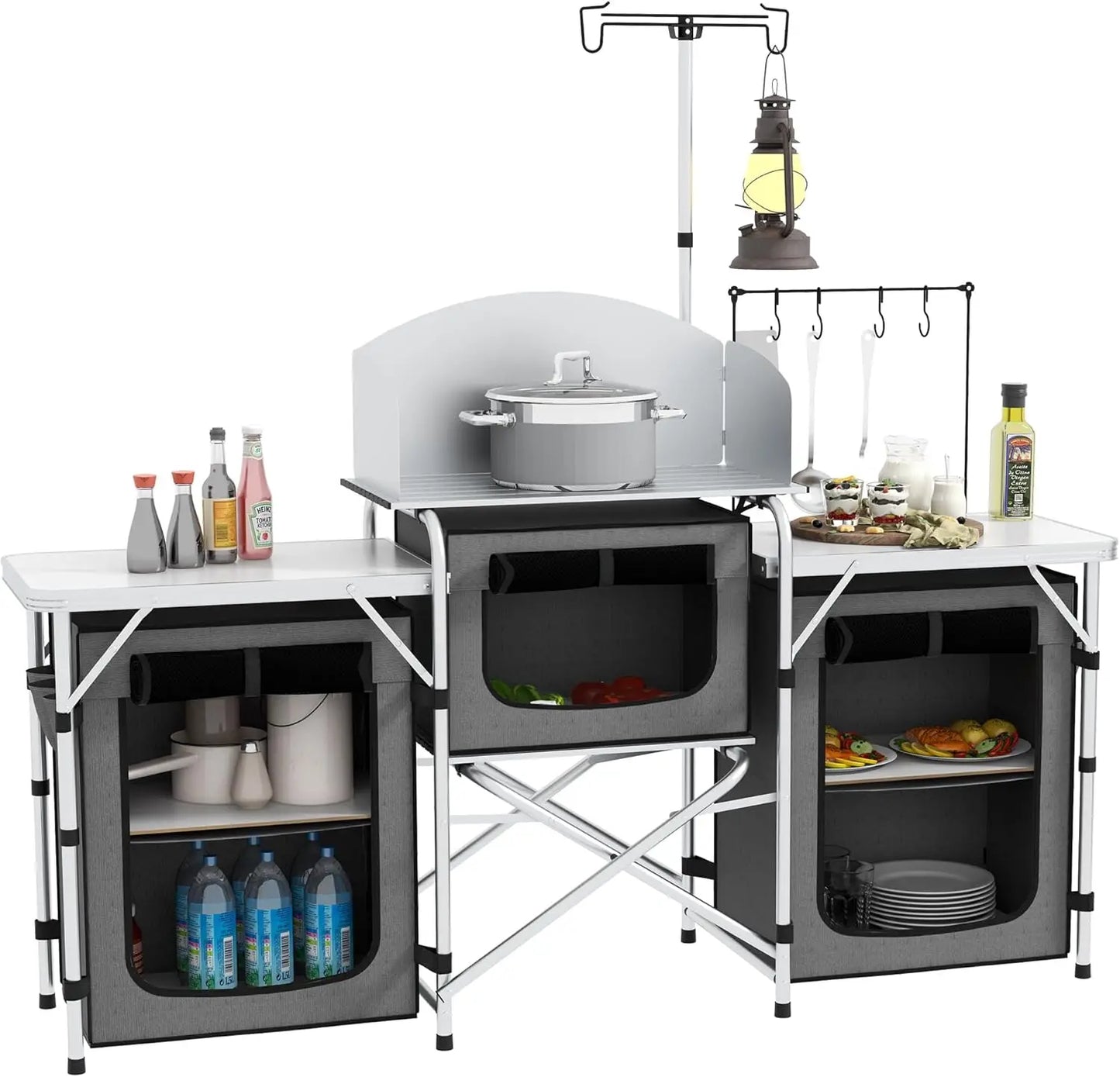 XMSJ Camping Kitchen Table Folding Aluminum Cook Station