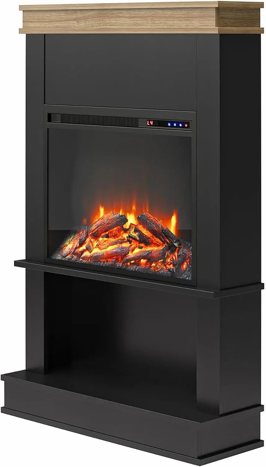 Ameriwood Home Mateo Electric Fireplace with Mantel and Shelf