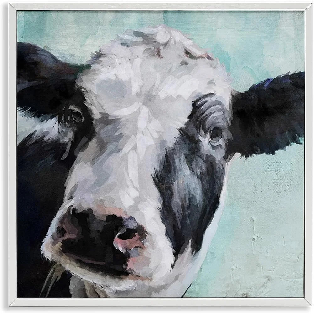 DUTRIEUX Cow Painting Art Print Framed Textured Giclee