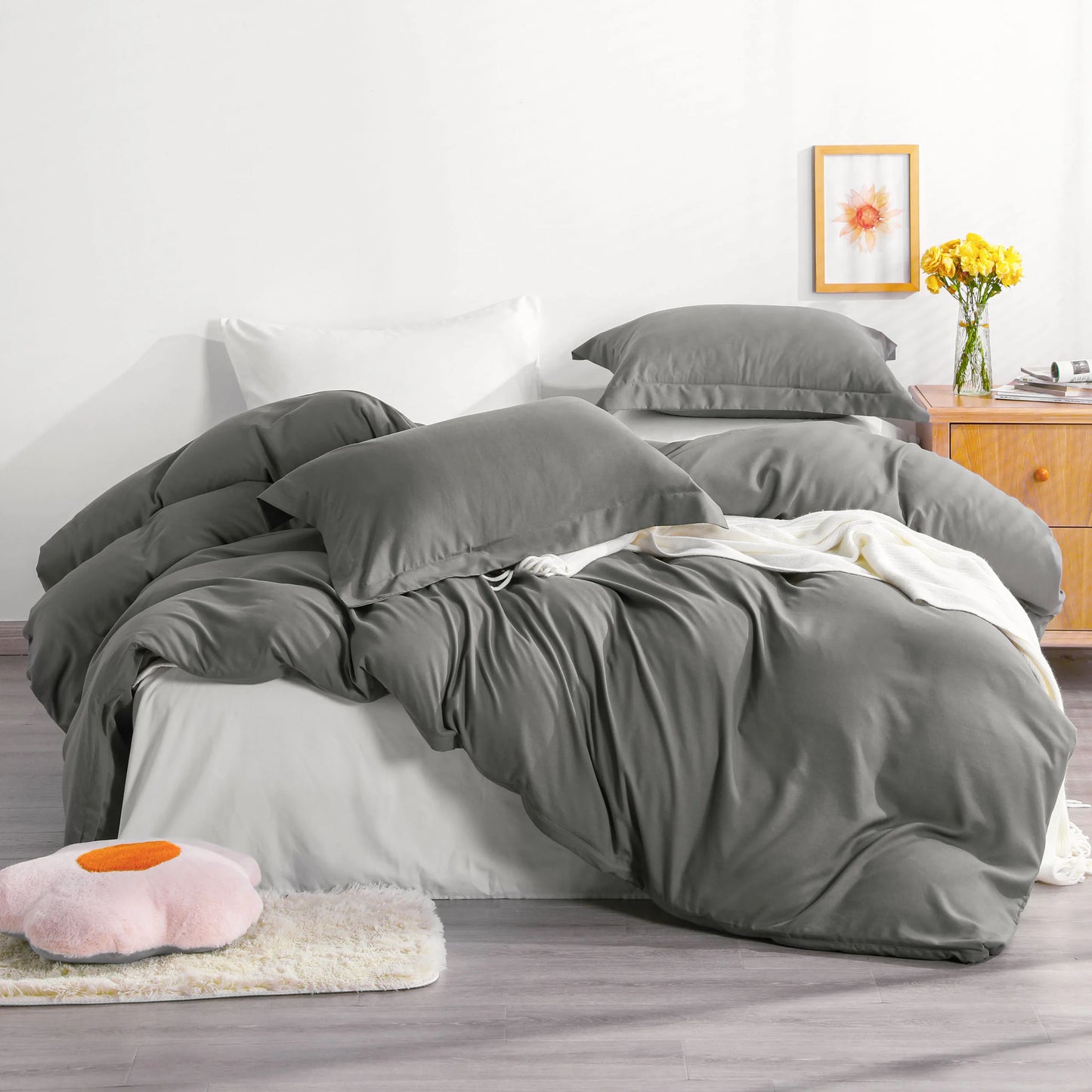Ntbay 3-Piece Ultra Soft Microfiber Duvet Cover Set