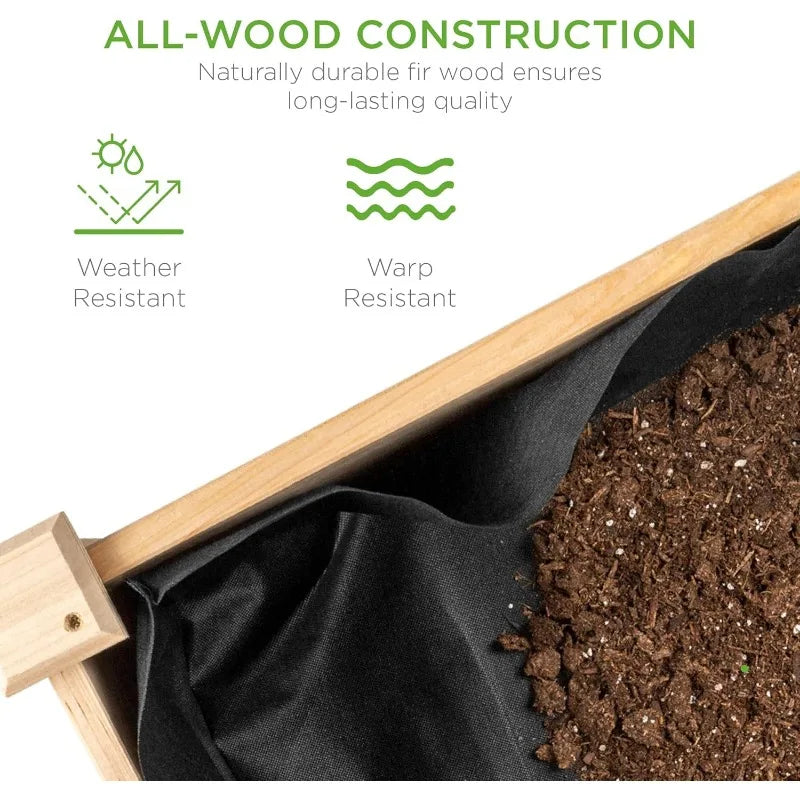 XMSJ Raised Garden Bed Planter Box For Backyard And Patio